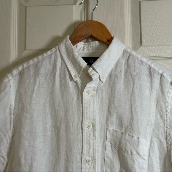 Banana Republic Crisp White 100% Linen Top Size M - Picture 6 of 9